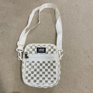 Vans clear and white checkered cross body bag